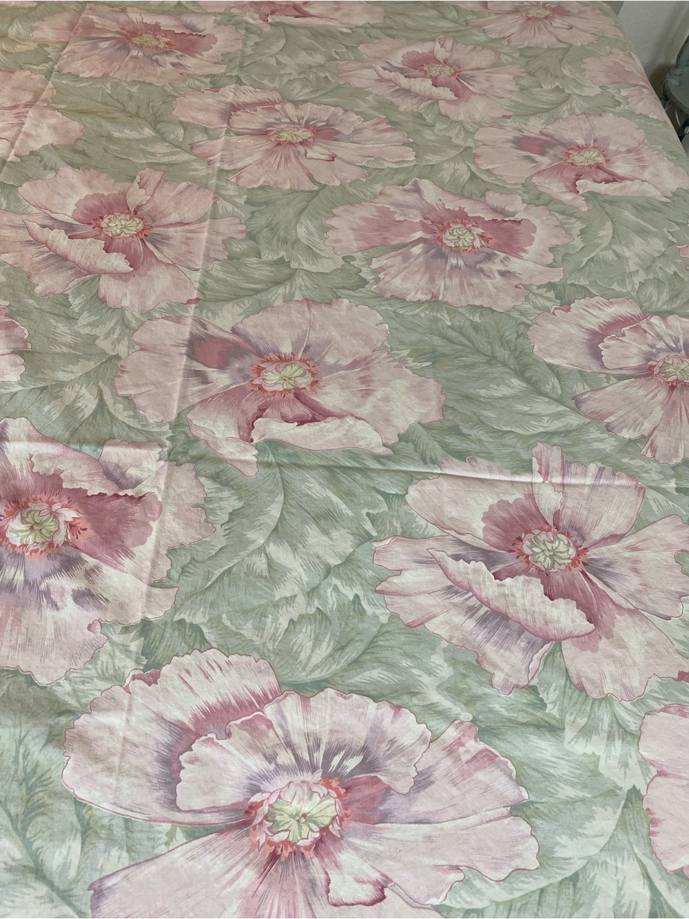 Vintage Blossom Garden Pink & Sage Comforter Martex cotton Flat Sheet